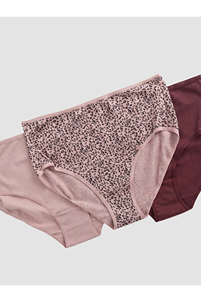LC Waikiki Esvab • Modern & Distinctive Leopard Embroidered Plain Panties 3-P...