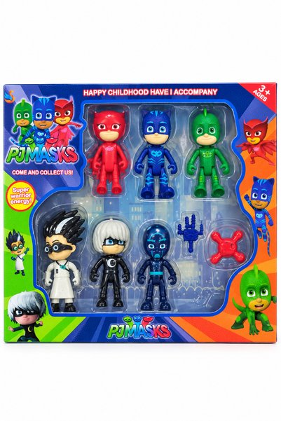 İlknurtoys Pijamaskeliler 6 Figürlü Aksesuarlı Karakter Oyuncak Seti 3+ Yaş