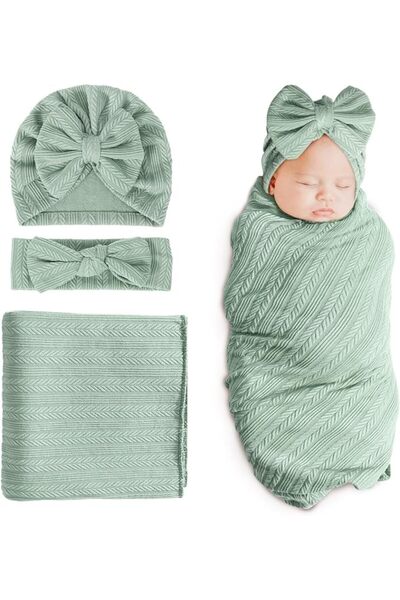 SYOSI Three-Piece Set Newborn Baby Blanket Soft Swaddle Blankets for Infant C...