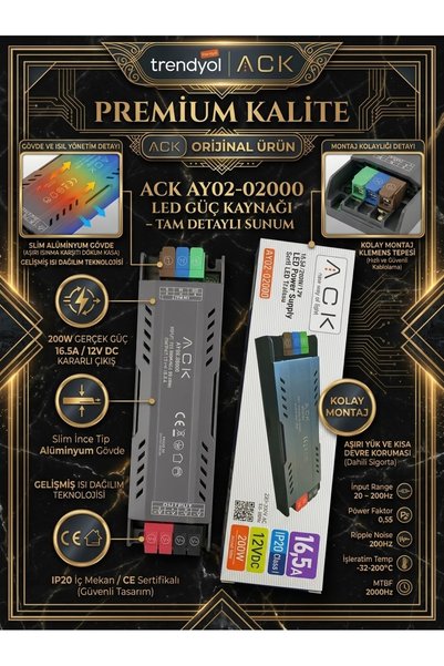 ACK ENERJİ AYDINLATMA / 16.5 AMPER TRAFO 12V