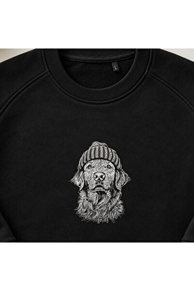 KEYFHOME Bereli Dog Winter Style Embroidered Crew Neck Sweatshirt Unisex