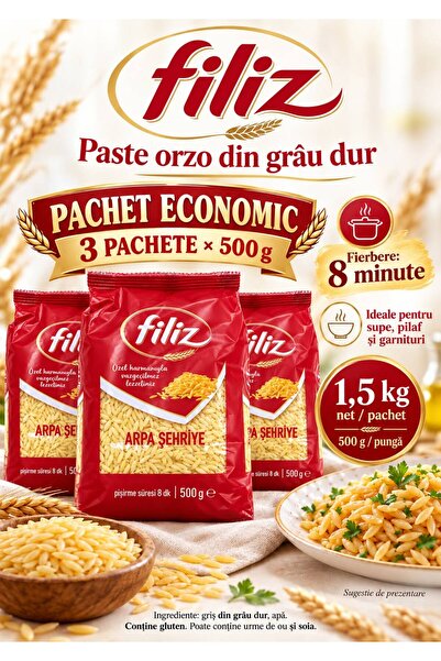 FİLİZ Durum wheat fusilli pasta – Burgu, economy pack 3 × 500 g