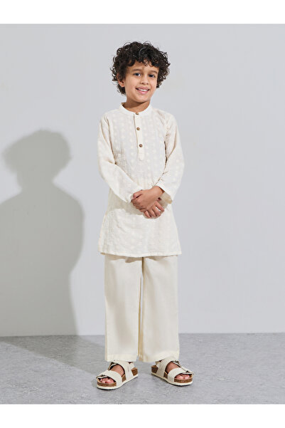 Styli Boys Embroidered Kurta and Solid Pants Set