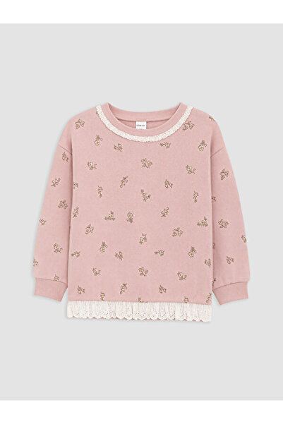 LC Waikiki Rmz Gi̇yi̇m Farkiyla Zero Roba Collar Girl's Floral Sweatshirt