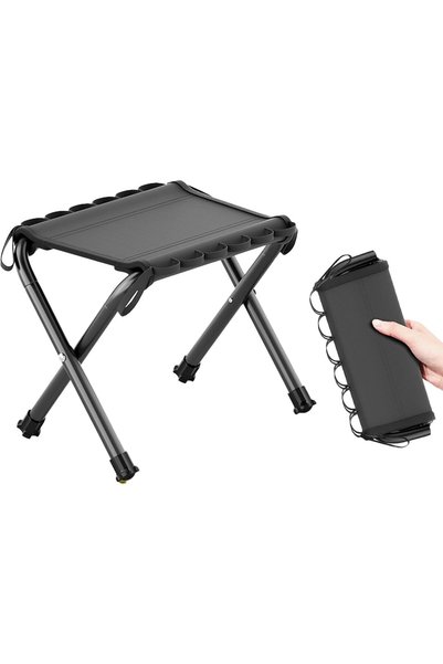 Generic كرسي محمول قابل للطي، مقعد تخييم بارتفاع 12 بوصة، كرسي للصيد والتخييم...