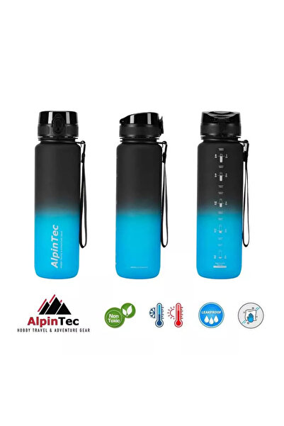 AlpinTec Μαύρο-Μπλε 1000ml Δίχρωμο Παγούρι Νερού