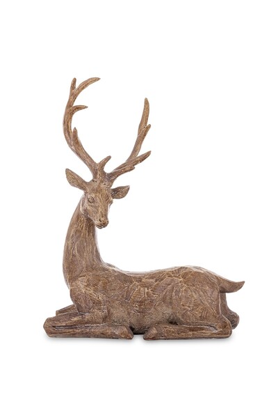 DecoDepot Seated reindeer decoration, bronze shade, 34x15x26 cm
