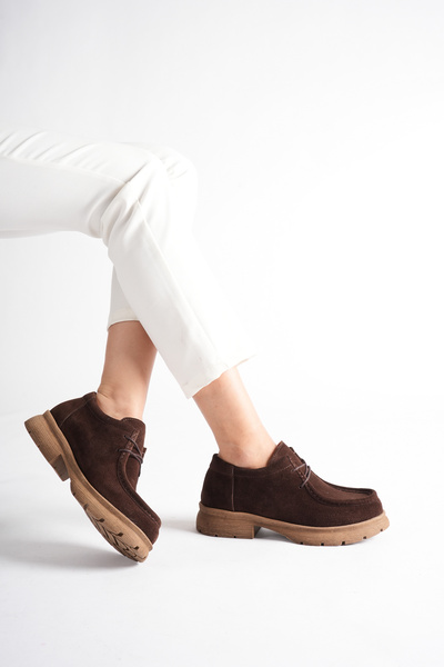 ANALİN SHOES Γυναικεία παπούτσια Loafer με κορδόνια από γνήσιο δέρμα με ελαφρ...