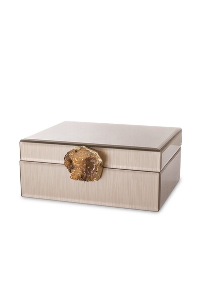 DecoDepot Jewelry box, beige, 8x19x17 cm