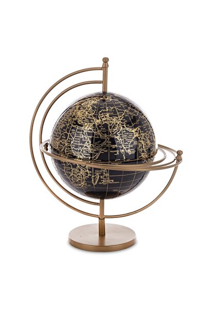 DecoDepot Decoration globe, black/bronze, 35x31x25 cm
