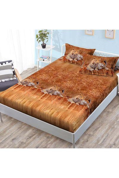 Pucioasa Home Husa de pat cu elastic si 2 fete de perna, tesatura tip finet, ...