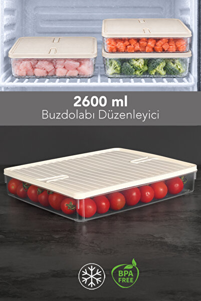Meleni Home 2600ml Οργανωτής Ψυγείου - Αδιάβροχο Καπάκι Κρέμα Αποθήκευσης Κατ...