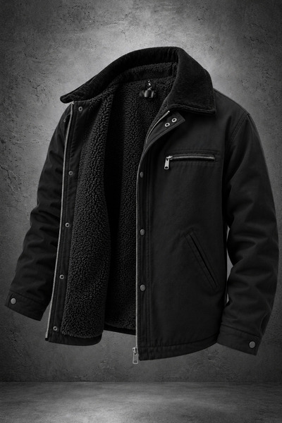 Delpino Erkek İçi Kürklü Gabardin Mont