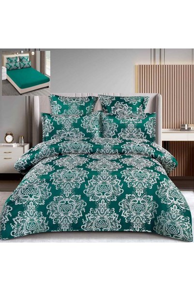 Pucioasa Home Set lenjerie de pat cu elastic, bumbac tip jacquard, 6 piese, p...