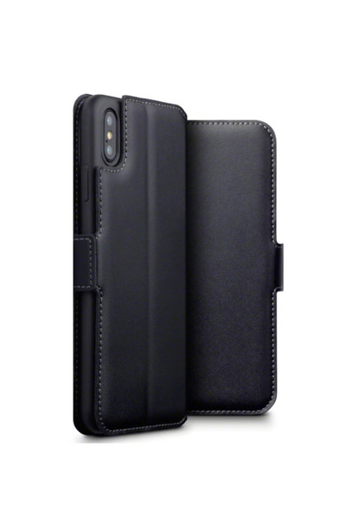 Vivid Θήκη Book Γνήσιο Δέρμα iPhone XS Max Μαύρη