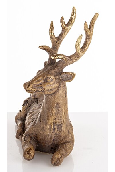 DecoDepot Decorațiune ren așezat, culoare bronz, 22x22x9 cm