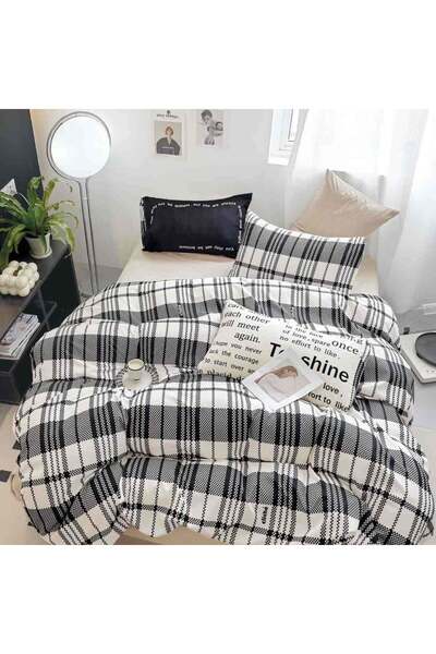 Pucioasa Home Lenjerie de pat cu elastic, tesatura tip finet, pat 2 persoane,...