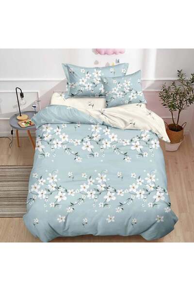 Pucioasa Home Lenjerie de pat cu elastic, tesatura tip finet, 4 piese, pat 1 ...