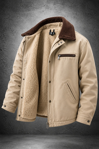 Delpino Erkek İçi Kürklü Gabardin Mont