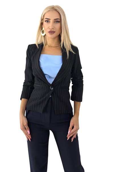 FY FashionForYou Blazer elegant KaLyon, croială scurtă, cu nasturi și buzunar...