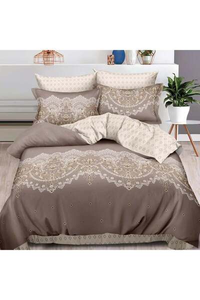 Pucioasa Home Lenjerie de pat cu elastic, tesatura tip finet, pat 2 persoane,...