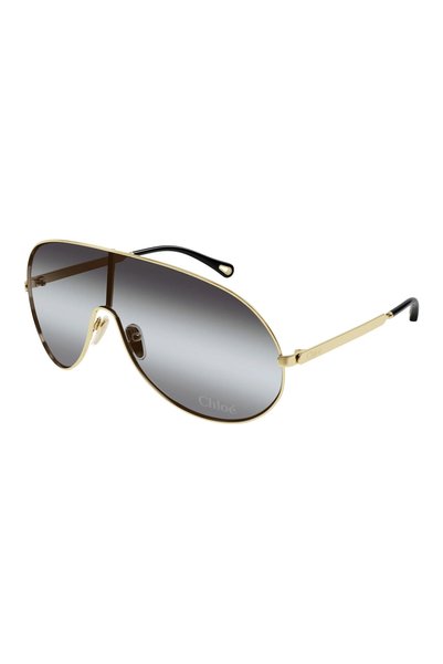 CHLOE CH0283S 001 Kadın Güneş Gözlüğü Gold Shield Gri