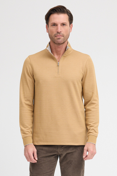 ENQUE Men's Stand Collar Zippered Sweatshirt