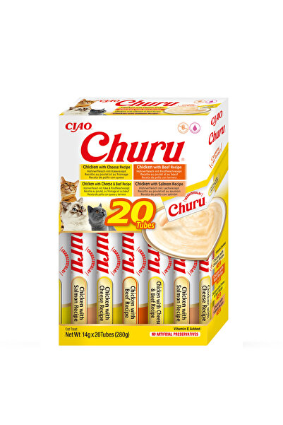 churu Cat Varieties Recompense Cremoase cu Pui si Vita 20 Buc
