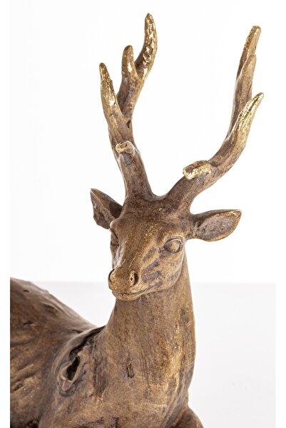 DecoDepot Decorațiune ren așezat, culoare bronz, 22x22x9 cm