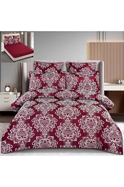 Pucioasa Home Set lenjerie de pat cu elastic, bumbac tip jacquard, 6 piese, p...