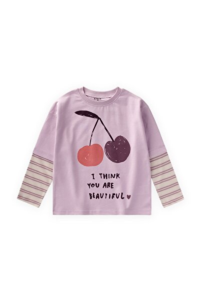 Cigit Desenli T-Shirt 2-10 Yaş Lila