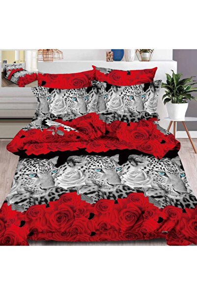 Pucioasa Home Set Lenjerie de pat, imprimeu 3D cu animale, pentru pat 2 perso...