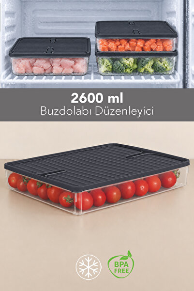 Meleni Home 2600ml Refrigerator Organizer - Leak-Proof Lid Storage Container ...