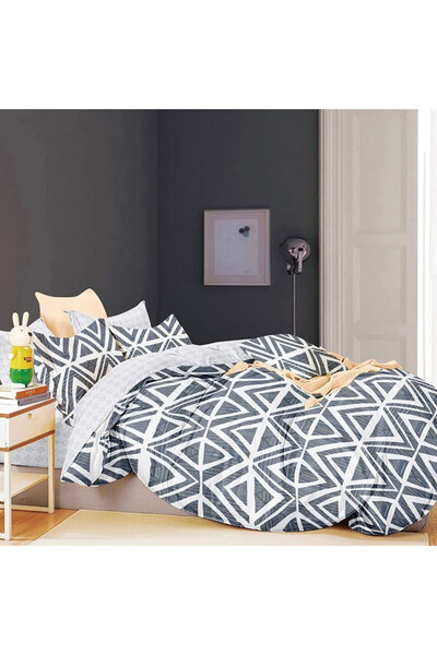 Pucioasa Home Lenjerie de pat cu 2 fete, policoton, 4 piese, pat 2 persoane, ...