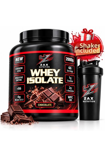 zax nutrition بروتين مصل اللبن المعزول 2000 جرام برو + هدية شيكر