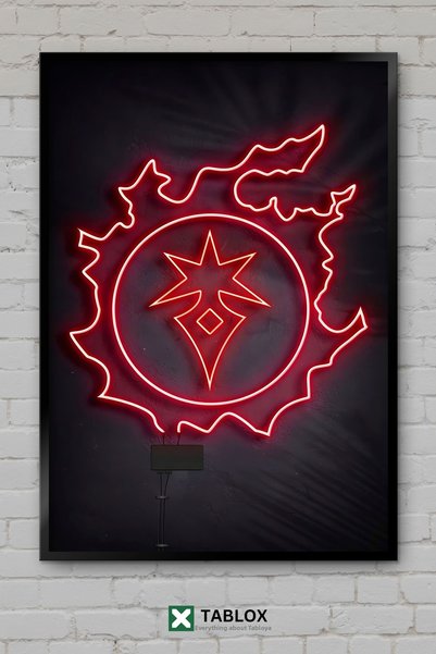 tablomaxtbx Final Fantasy XIV Dark Knight Drk Neon Art Decor de perete Tablou...