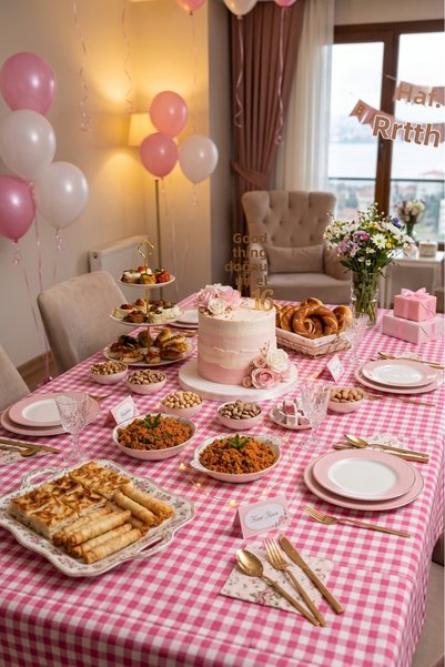Attolya Dertsiz Checkered Plaid Blue Tablecloth Picnic Tableware Birthday Party Table Decoration Pinterest