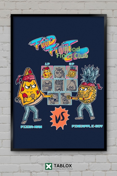 tablomaxtbx The Battle of the Food Fight Χιουμοριστική αφίσα τέχνης Διακόσμησ...
