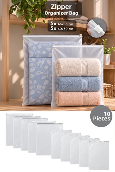 Meleni Home 10-Piece Zippered Organizer Set - Travel Suitcase Organization Tr...