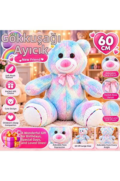 TRUST STORE Rainbow Plush Teddy Bear 60 cm Large Size Colorful Soft Teddy Bea...