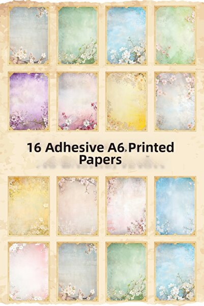 Kolbi Craft 16 Pieces Scrapbook Soft Pastel Sakura Themed Adhesive Scrapbook ...