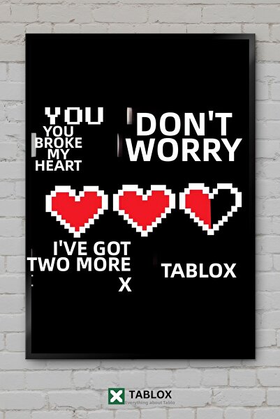 tablomaxtbx Gamer Pixel Hearts Hearts Player Retro Art Frame View Tablou deco...