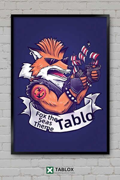tablomaxtbx Tilki Denizler Tema Fox The Seas Artă decorativă de perete Tablou...
