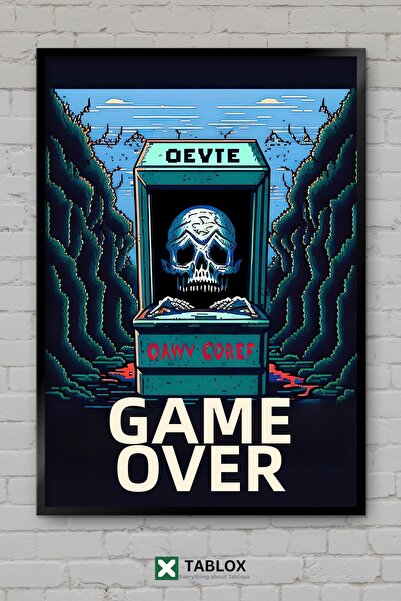 tablomaxtbx Game Over Game Over Poster de perete cu neon pentru gameri, tablo...