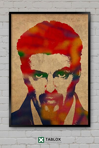 tablomaxtbx George Michael Cântăreț Portret în acuarelă Aspect de ramă Pictur...