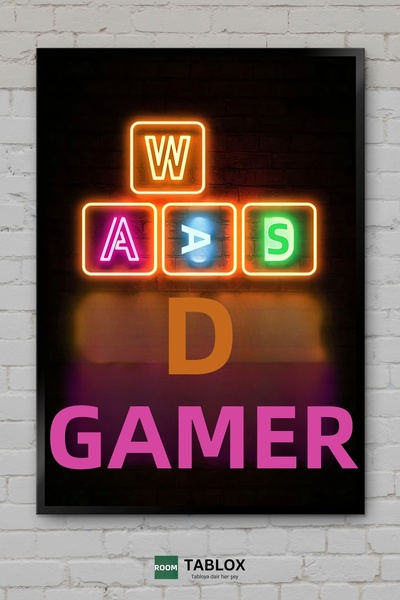 tablomaxtbx Gamer Room Gaming Neon Αφίσα Τοίχου με Κορνίζα Διακοσμητικός Πίνα...