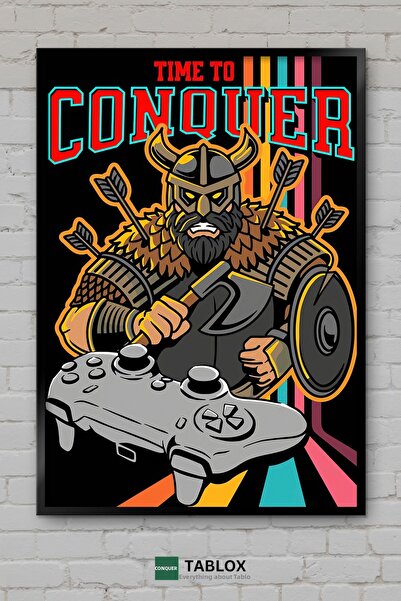 tablomaxtbx Gaming Game Viking Conquer Fethet Warrior Frame View Decorativ MD...
