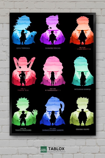 tablomaxtbx Tablou decorativ MDF înrămat cu personaj japonez Hashira Demon Sl...