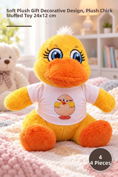 Yenilig 4Pcs Plush T-Shirted Chick Toy – Soft Plush Gift Decorative Design, P...
