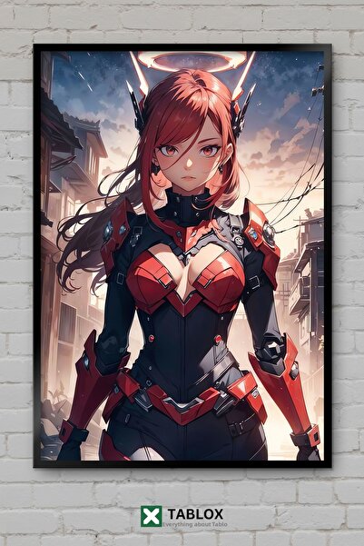 tablomaxtbx Αφίσα επιστημονικής φαντασίας Girl Girl Cyber ​​Armor Armor, διακ...